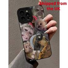 Expression 1pc New Creative Monkey Design Phone Case Compatible With Iphone 16 Pro Max, Protective Cover Compatible With Iphone 11/12/13/14 Plus, XR/7/8 Plus/15 Pro Max Waterproof Shockproof Anti-Fall Scratch Resistant - Black - View 1