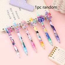 1/2/3/4/5/6pcs Witch Hunter Black Signature Pens, Student Ballpoint Pens, Writing Pens, Acrylic Sticker Pens, Push-Button Black Pens, Student Stationery, Writing Tools, Student Gifts - Multicolor - View 12