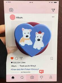 防震爱心设计韩式磁吸手机支架，爱心蝴蝶结波点英文设计，兼容MagSafe手机（手机壳），强力吸附，可伸缩折叠，适合懒人追剧的必备好物，情人节礼物 - 彩色 - 查看 10