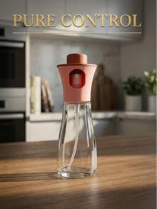 1pc Pump Spray Oil Bottle (White/Red Cap): The Pump Spray Head Can Atomize The Oil Into A Fine Mist, Suitable For Spraying Oil For Pan-Frying, Grilling, Light Seasoning, And Baking. Made Of Glass Material, Suitable For Kitchen Preparation And Outdoor Barbecue, It Is A Portable Tool For Controlled Oil Cooking. - Multicolor - View 7