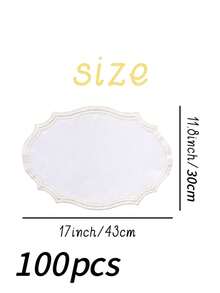 1/4/6/12件装波浪刺绣纯色椭圆形餐垫，清新简约风格，适用于厨房、餐桌、杯子、碗、盘子，防滑垫，适合节日、派对、生日、婚礼、晚宴、办公室、家庭、宿舍、摄影背景等各种场合，四季皆宜。 - 彩色 - 查看 23