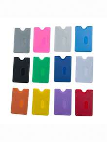 Anti-Magnetic Transparent Hard Credit Card Holder With Anti-Theft NFC Protection, Suitable For ID Cards And Credit Cards, Geometric Design With Colorful Frames, Made Of Durable PVC Material, Great For Daily Privacy Protection - Multicolor - View 9