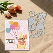 Creative Dog Cutting Dies, DIY Scrapbooking Album And Embossing Stencil, Greeting Card Making Tool, Card Paper Cutting Crafts ,Gift Card Making Template Die Cuts. - Silver - View 4
