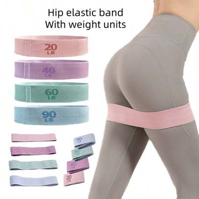 瑜伽阻力带，用于臀部锻炼，弹性健身带，普拉提臀部训练带，不同阻力级别的针织拉伸带