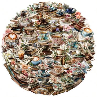 50 st. klistermärken med böcker och kaffe, kreativa graffiti-klistermärken, kontorsmaterial, mobiltelefon- och datorklistermärken, högkvalitativa, vattentäta, coola klistermärken, roliga, klassiska presentdekorationer, värdepaket, söta tecknade klistermärken, coola anime-dekorationer, vattentäta mobiltelefonfodral, dekorationsklistermärken, återanvändbara, färgglad tecknad design