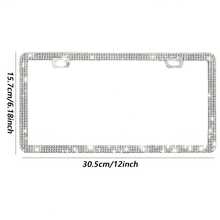 Shiny License Plate Frame, Crystal License Plate Cover, Car License Plate Holder Set With Crystal Rhinestone Screws, License Plate Cover For Vehicles, Car License Plate Number Holder - A - View 4