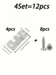 Heavy Duty Stainless Steel Mounting Bracket | Recessed Interlocking Hooks With Screws, Suitable For Furniture And Bed Corners | Corrosion-Resistant Wall Hardware For Frames And Gallery Displays - Multicolor - View 12