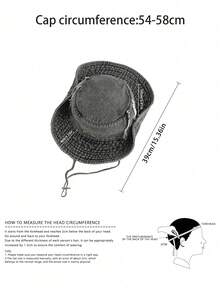 1 件复古水洗做旧渔夫帽，女士户外防晒宽边钓鱼徒步露营帽，适合夏季男士太阳帽夏季帽子，适合徒步旅行和钓鱼等夏季户外活动