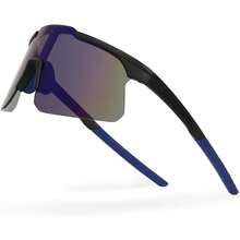 Gafas de sol de ciclismo para hombres y mujeres, gafas de sol deportivas UV400 para béisbol, correr, pescar, conducir, bicicleta, ligeras Tr90 - Blanco, azul (Montura blanca con lente azul) - Ver 1