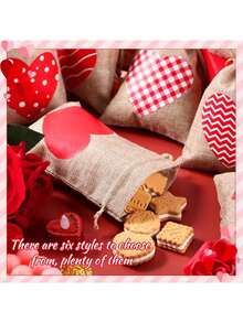 12/4pcs Heart-Shaped Linen Drawstring Pouches, Heart-Shaped Cards, Party Gift Bags, Souvenir Packaging, Gift Wrapping Supplies, Reusable Snack/Candy Bags, Suitable For Mother's Day, Bridal Shower, Wedding, Holiday Events, Birthday Party - Multicolor - View 10