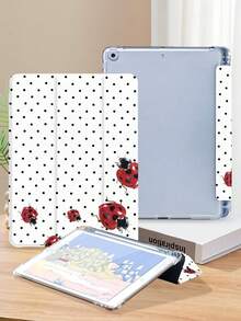 Polka Dots And Ladybugs Pattern Tablet Case, Compatible With IPad 9.7/10.2/10.5/10.9/12.9/Pro 11, 10th Generation, Compatible With Samsung Galaxy Tab S6 Lite 10.4-Inch, Compatible With Kindle Paperwhite 12th Gen 2024, Kindle (11th Generation) 2022 Version, Kobo Clara Color, Soft And Drop Resistant, Smart Stand/Auto Wake/Sleep - Multicolor - 查看 3