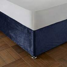 Catherine Lansfield Kingsley Matt Velvet Double Elasticated Divan Base Wrap Navy Blue - Navy - View 1