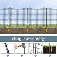 Decorative Garden Fence 5 Pack, 39''(H) X 14.5ft (L) Rustproof Metal Wire Border Outdoor Animal Barrier, No Dig Fencing Flower Bed Edging Fence For Yard Patio Landscape Decor - màu đen - Xem 2