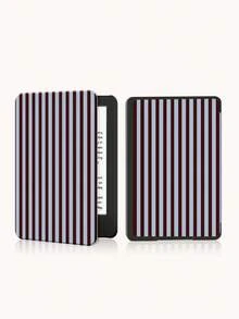 1pc Brown & Blue Striped Pattern E-Book Protective Case, Compatible With Kindle Paperwhite 5/Kindle NK 11/IPad (A16) 11 Inch 11th Generation 2025, IPad 10.2 Inch 10th Generation, With Auto Wake/Sleep Function, Slim & Convenient, Perfect Fit To Protect Your Tablet/E-Reader - Multicolor - View 3