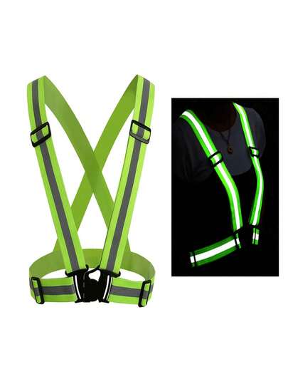 Reflective Vest Suitable For Cycling, Night Running, Walking In All Seasons, Reflective Shoulder Strap Design For Night Running, Adjustable Reflective Strips On Reflective Vest For Cycling, Night Running, Walking