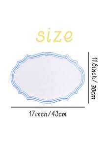 1/4/6/12件装波浪刺绣纯色椭圆形餐垫，清新简约风格，适用于厨房、餐桌、杯子、碗、盘子，防滑垫，适合节日、派对、生日、婚礼、晚宴、办公室、家庭、宿舍、摄影背景等各种场合，四季皆宜。 - 彩色 - 查看 6
