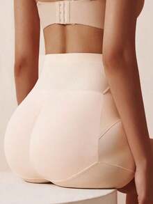 1pc Women's High Waist Butt Lifting Micro-Shaping Sculpting Pants With Adjustable Waist And Double-Layer Tummy Control Effect - Quả mơ - Xem 2