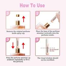 Syyflibb Perfume Travel Refillable Bottle\U2013 Portable Mini Sprayer,Empty Perfume Bottles With Unique Patterns,Refill Pump Case For Traveling And Outgoing,2 Pcs Pack Of 5 Ml(White And Pink) - MàuJ - Xem 4