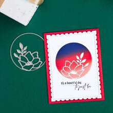 创意花朵切割模具，DIY剪贴簿相册和压花模板，贺卡制作工具，卡片纸切割工艺品，礼品卡制作模板模切。 - 銀色 - 查看 7