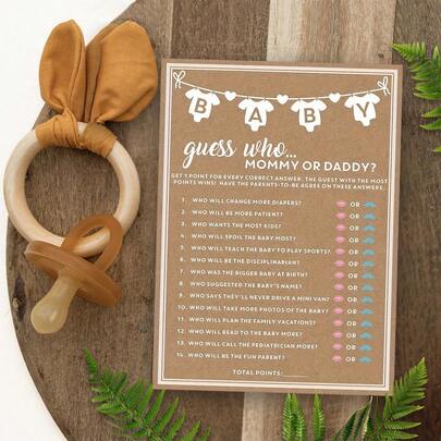 Baby Prediction Game Cards, Newborn Parent Suggestion Cards