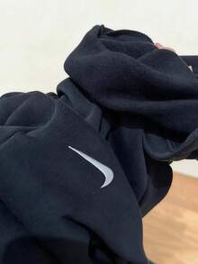 Nike Women's Comfortable Lace-Up Sports Casual Straight Wide-Leg Trousers - Black - View 4