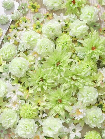 20/24/40/48pcs Artificial Flower Material Package Fake Flower Silk Flower Diy Handmade Headdress Garland Material Wedding Flower Pain Bag Valley Beauty Decoration