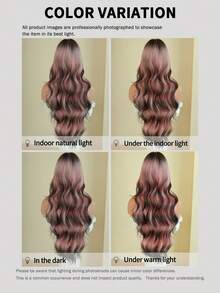 7JHH WIGS Farbverlauf Schwarz zu Rosa Perücke, extra lange lockige Perücke für Frauen, 76 cm synthetische Wellen-Locken-Perücke mit Pony, hochwertige, hitzebeständige Kunstfaser, vollständig maschinell gefärbte Perücke für Halloween, Cosplay, Musikfestivals, Themenpartys und Feiern - Pink - Übersicht 9