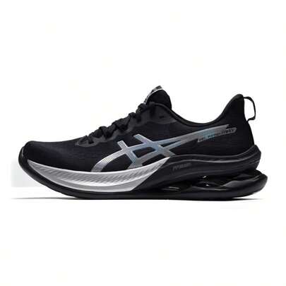 Asics Herrlöparskor, Lätta, Stötdämpande sportskor, GEL-KINSEIMAX Bekväma Fritidsskor För Friluftsliv, 1011C204-003 Svart/Silvergrå