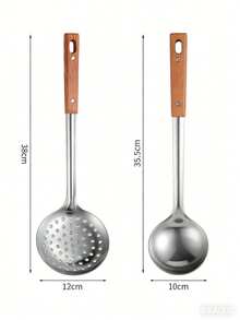 5/2pcs Kitchen Utensil Set, Includes Professional Slotted Spoon, Soup Ladle, Spatula, Scraper, Fine Rice Spoon, Suitable For Cast Iron Pot Cooking, Can Be Used For Stir-Frying Vegetables And Meat, A Good Helper For Daily Cooking (Slight Scratches Are Normal) - Multicolor - View 14