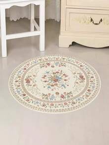 1 件复古花卉圆形地毯，波西米亚风格装饰地毯，耐用轻质涤纶纤维地毯，适用于客厅沙发卧室家居装饰，节日装饰地毯 - 彩色 - 查看 18