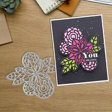 Creative Flower Cutting Dies, DIY Scrapbooking Album And Embossing Stencil, Greeting Card Making Tool, Card Paper Cutting Crafts ,Gift Card Making Template Die Cuts. - Silver - View 8