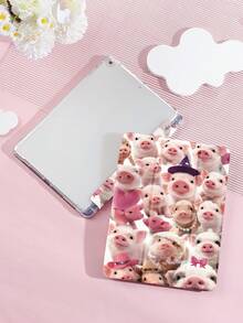 可爱小猪拼接平板电脑保护套，兼容 iPad 9.7/10.2/10.5/10.9/12.9/Pro 11（第十代），兼容三星 Galaxy Tab S6 Lite 10.4 英寸，兼容 Kindle Paperwhite（第十二代，2024 年款），Kindle（第十一代，2022 年款），Kobo Clara Color，轻柔防摔，智能支架/自动唤醒/睡眠功能 - 彩色 - 查看 3