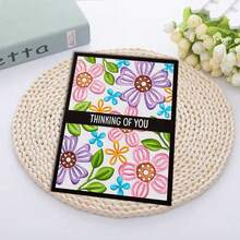 Creative Floral Backdrop Cutting Dies, DIY Scrapbooking Album And Embossing Stencil, Greeting Card Making Tool, Card Paper Cutting Crafts ,Gift Card Making Template Die Cuts. - Silver - View 4