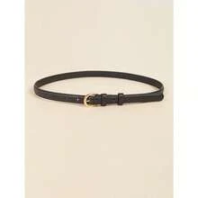 1pc Women Black Fashionable Solid Skinny Belt For Daily Life Summer, School Fall, Autumn, Halloween - màu đen - Xem 4