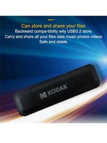 Kodak K143D Dual-Use USB Flash Drive 3.2 Gen 2 Type-C High Speed 64GB 128GB For Mobile Phones And Computers