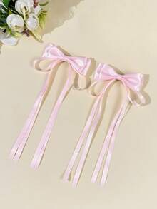 2pcs Women's Cute Bowknot Hair Clips, Versatile Elegant Casual Accessories For Daily Commute, Holiday Gatherings, Birthday Parties, Sightseeing, Photography, Suitable As Gifts For Best Friends, Claw Clips, Hair Slide, Hair Barrettes - Multicolor - View 9