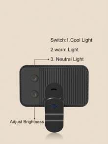 1pc USB Rechargeable LED Clip Light, 3 Lighting Modes, USB & Battery Dual Power, Suitable For IPhone 15/14/13/12/11 Pro Xs, A72/A71/A52/A51, For Phone, Camera Fill Light, Photo/Video Shooting, Zoom Meetings, Clip Design, Dimmable, Front & Back Clips - Multicolor - View 11