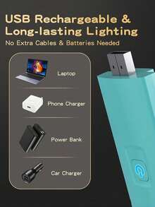 1pc Mini USB Rechargeable Reading Light, Portable For Bedroom, Living Room, Office, Study And Dorm As Nightlight. Best Gift For Friends And Family. - Multicolor - View 6
