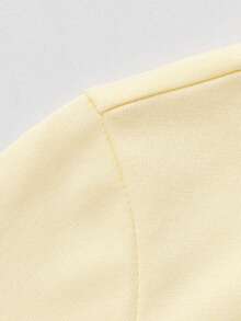 Balabala Mikko Girls Long Sleeve T-Shirt, Crew Neck, Cute Cartoon Print, Soft Touch Fabric, Comfortable Fit, Spring Daily Wear - Light Yellow - View 3