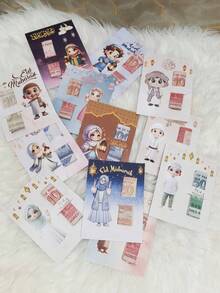 时尚开斋节现金卡 - 独特的钱袋贺卡，送给家人/朋友/孩子的理想开斋节礼物（不含现金） - 彩色 - 查看 6