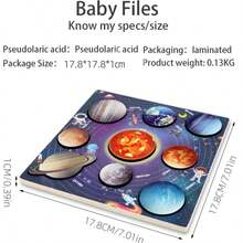 Children's Solar System 8 Planets Matching Game Puzzle Cognitive Board, Preschool Early Education Intelligent Wooden Toy - Multicolor - View 8