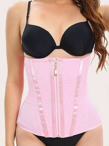 1pc Waist Trainer Belt With Zipper Girdle High Compression Body Shaper Waistband For Women Underbust Corset Latex Waist Cincher - 彩色 - 查看 14