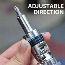 11件套手动棘轮螺丝刀套装，专业软垫手柄螺丝刀套装，带旋转头和隐藏式批头槽，无需电源或电池，适用于狭小空间，经久耐用，时尚设计，多功能一体式工具 - 多色2 - 查看 3