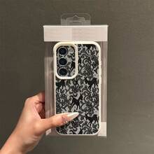 1pc TPU Material Elegant Black Lace Cute Deer Pattern Fashionable Phone Case Compatible With Samsung A05s, A12, A13, A14, A14 4G, A15, A21s, A23, A25, A32, A32 5G, A34, A35, A50s, A51, A52, A53, A54, A55, A71, A72, A73, S10, S20 FE, S20 Ultra, S21 Ultra, S22, S22 Plus, S23, S24, Redmi 10C, 12C, Note 10, 11, 12, 13, Pro Plus, Note 8, 9 Pro, Full Body Shockproof Soft Phone Protective Cover