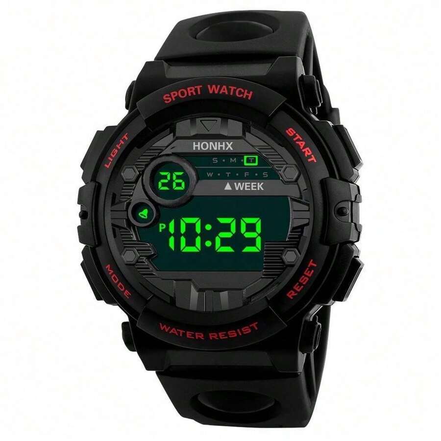 100% Quality Guaranteed100% Quality GuaranteedHONHX WR30M Sport Watch For Students & Men, Waterproof, Multi-Functional Outdoor Watch, Elegant Design, Casual & Youthful Style - 紅色 - 查看 1