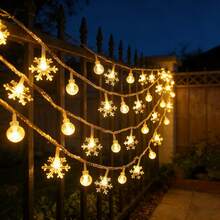 1pc 10/20/40/80 LED Crystal Ball String Lights, Warm White, Battery Operated, For Holiday Party, Romance, Bedroom, Home & Tent Decor