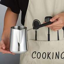 Stainless Steel Turkish Coffee Pot - Milk Pot, Multi-Function Melting Pot For Cream, Milk, Chocolate And Caramel, With Spout And Heat-Resistant Handle, Kitchen Supplies, Christmas, Halloween, Thanksgiving, Holiday Gift - Multicolor - View 7