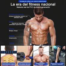 Mancuernas Pesas Barra Recta Ejercicio Kit Ajustables 10kg - Azul - Ver 6