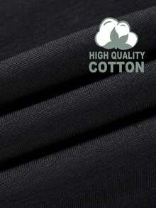 1 pieza Camiseta Negra de Algodón para Niños, Estampada, Cuello Redondo, Cómoda Manga Corta, Transpirable y Antiodorante, Ideal para Verano, Adecuada para niños de 8 a 12 años - Negro - Ver 8