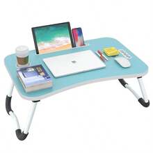 23 X 15 In Foldable Lap Desk,Sofa & Bed Table For Laptop Include IPad Slot And Cup Holder - Blue - View 4